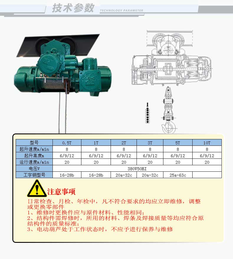 1噸鋼絲繩防爆電動葫蘆價格